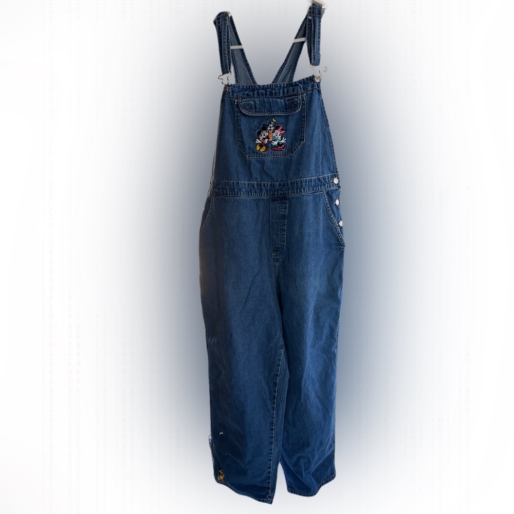 Vintage Disney Denim Embroidered Overalls. Women’s Size Large